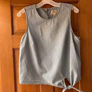 J.Crew Tie-Front Chambray Top